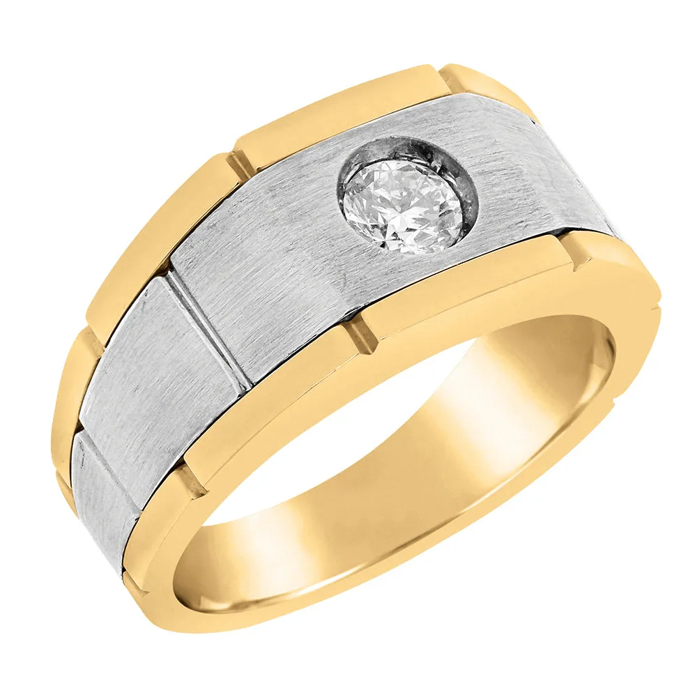 14k Two-Tone Men's Band