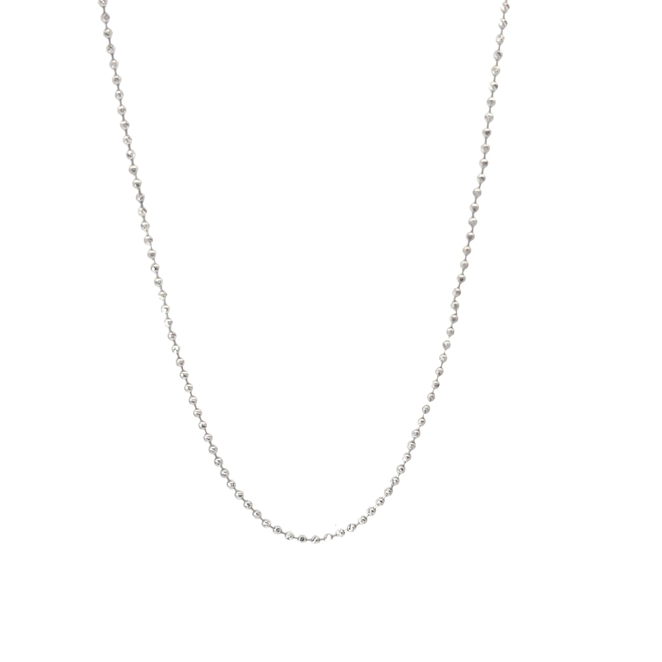 14k white gold Diamond cut beaded chain 5 gram