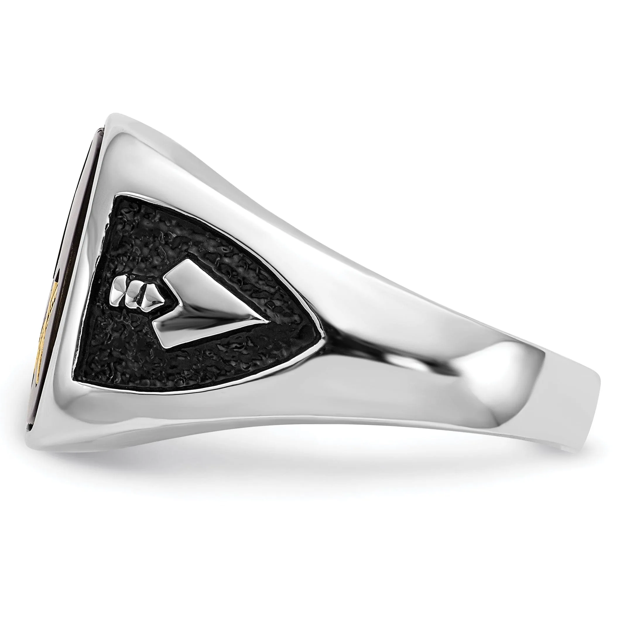14k White Gold Men's Masonic Ring