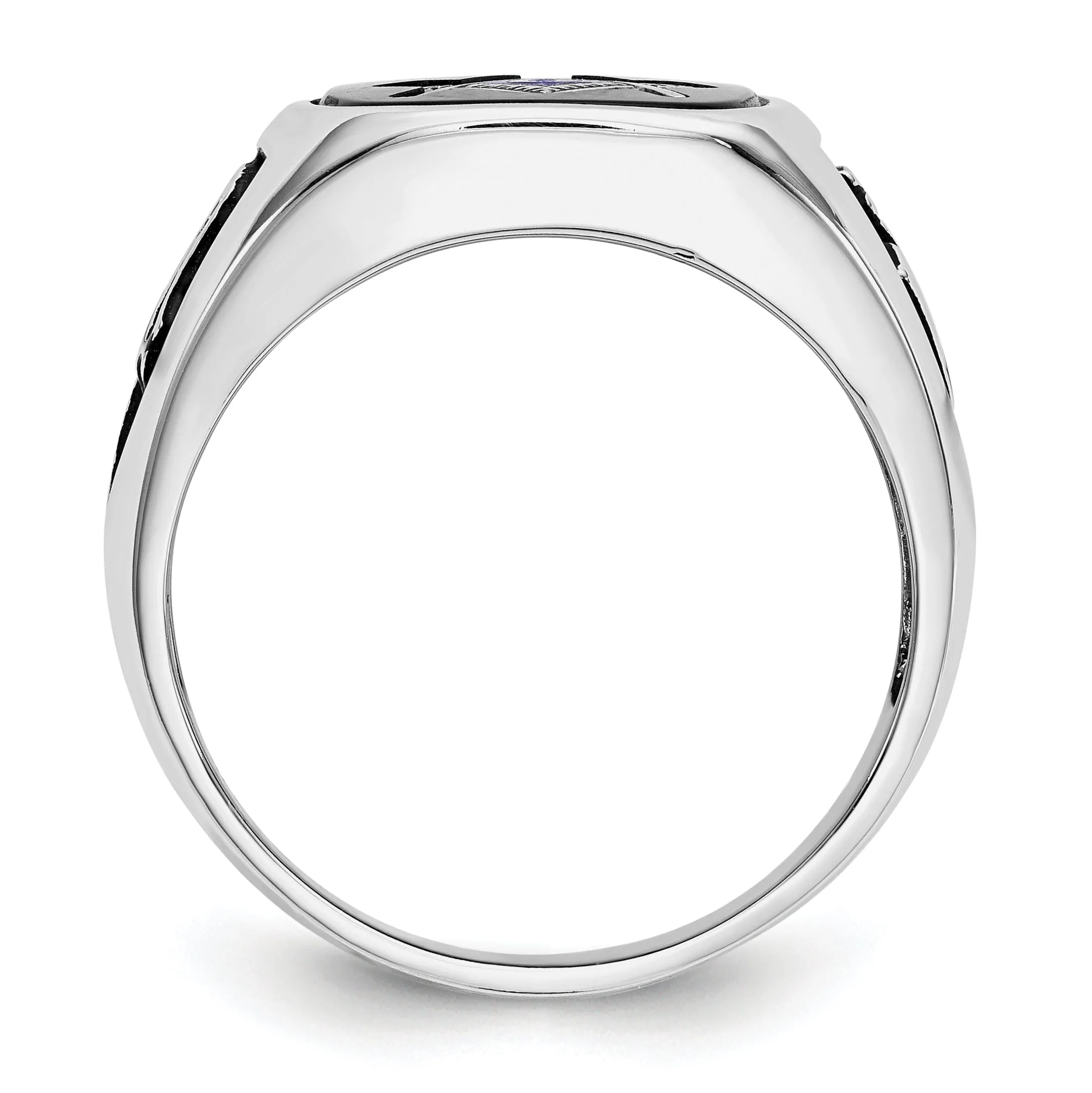14k White Gold Men's Masonic Ring