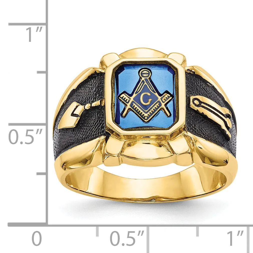 14k Yellow Gold Men's Masonic Ring