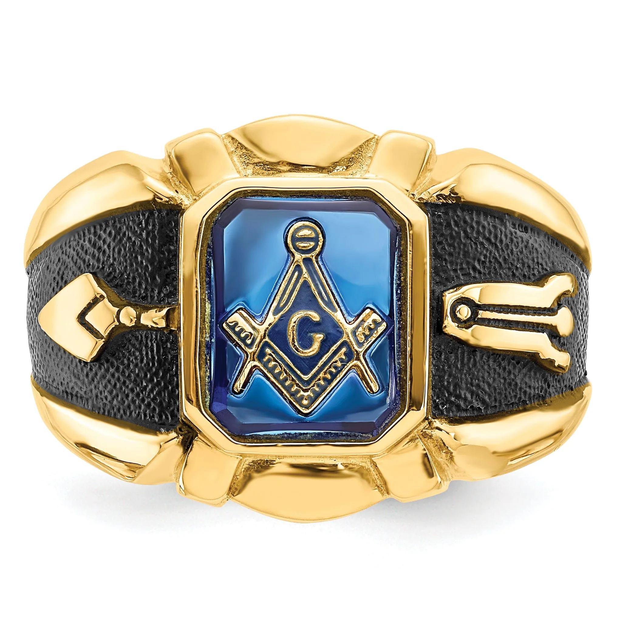 14k Yellow Gold Men's Masonic Ring