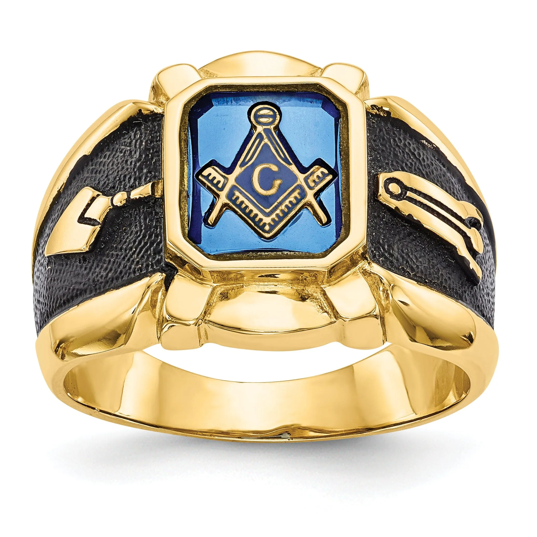 14k Yellow Gold Men's Masonic Ring