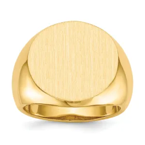 14k Yellow Gold Men's Open Back Signet Ring