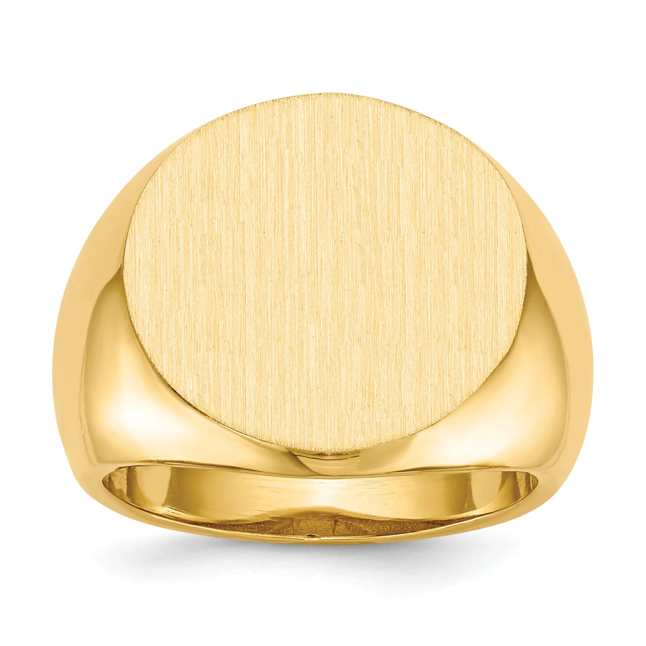 14k Yellow Gold Men's Open Back Signet Ring