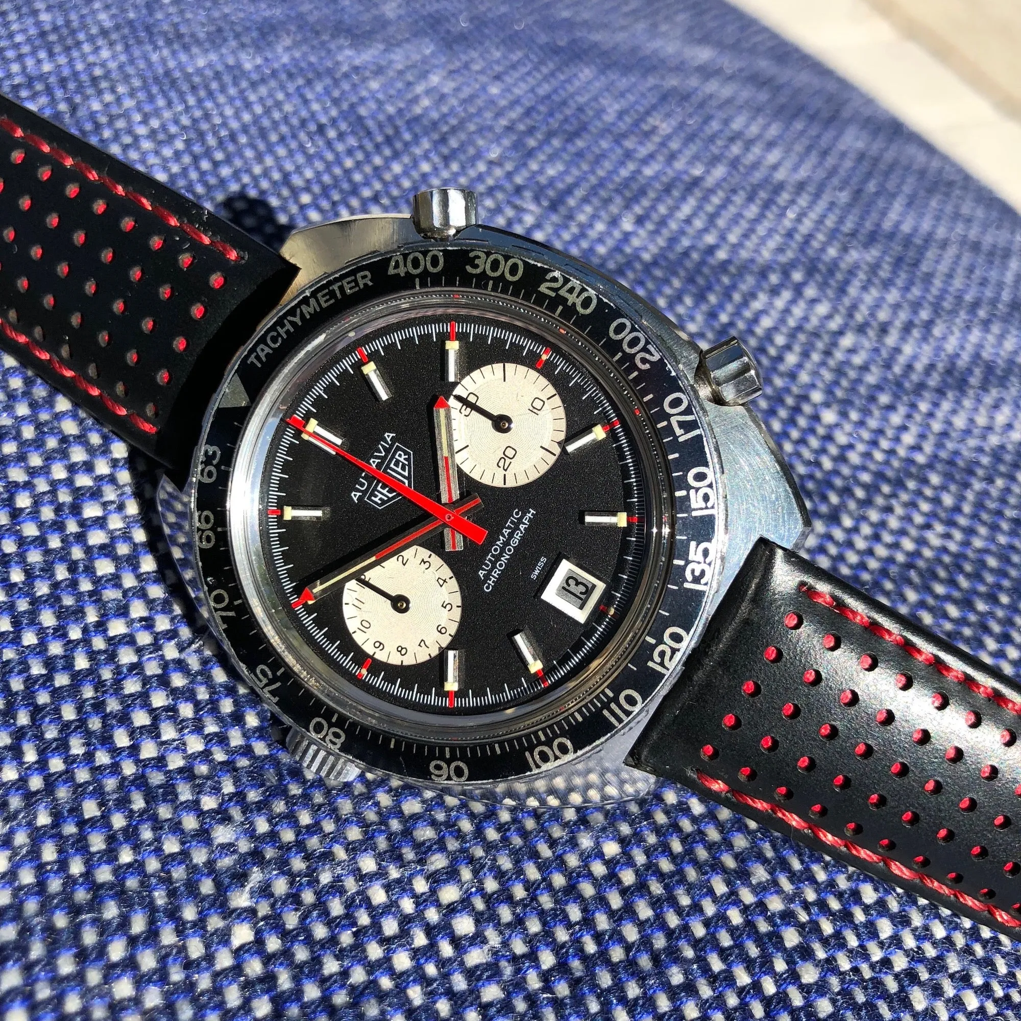 1972 Heuer Autavia 1163 Viceroy Steel Chronograph Cal. 12 Wristwatch