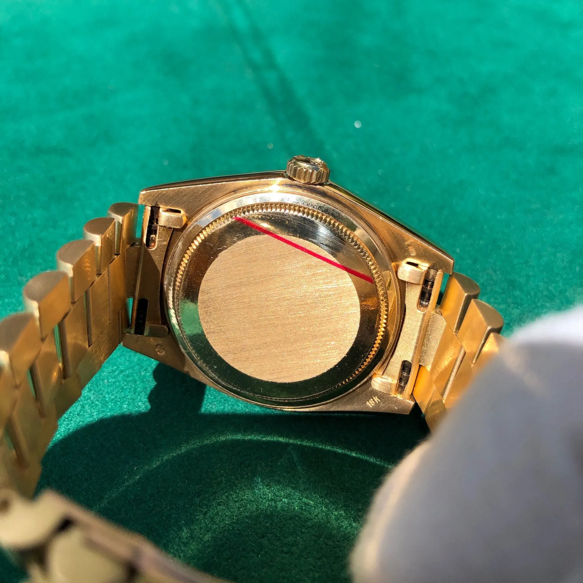 1983 Rolex President 18078 Bark Day Date 18K Yellow Gold Cal. 3055 Roman Ivory Wristwatch Box Papers