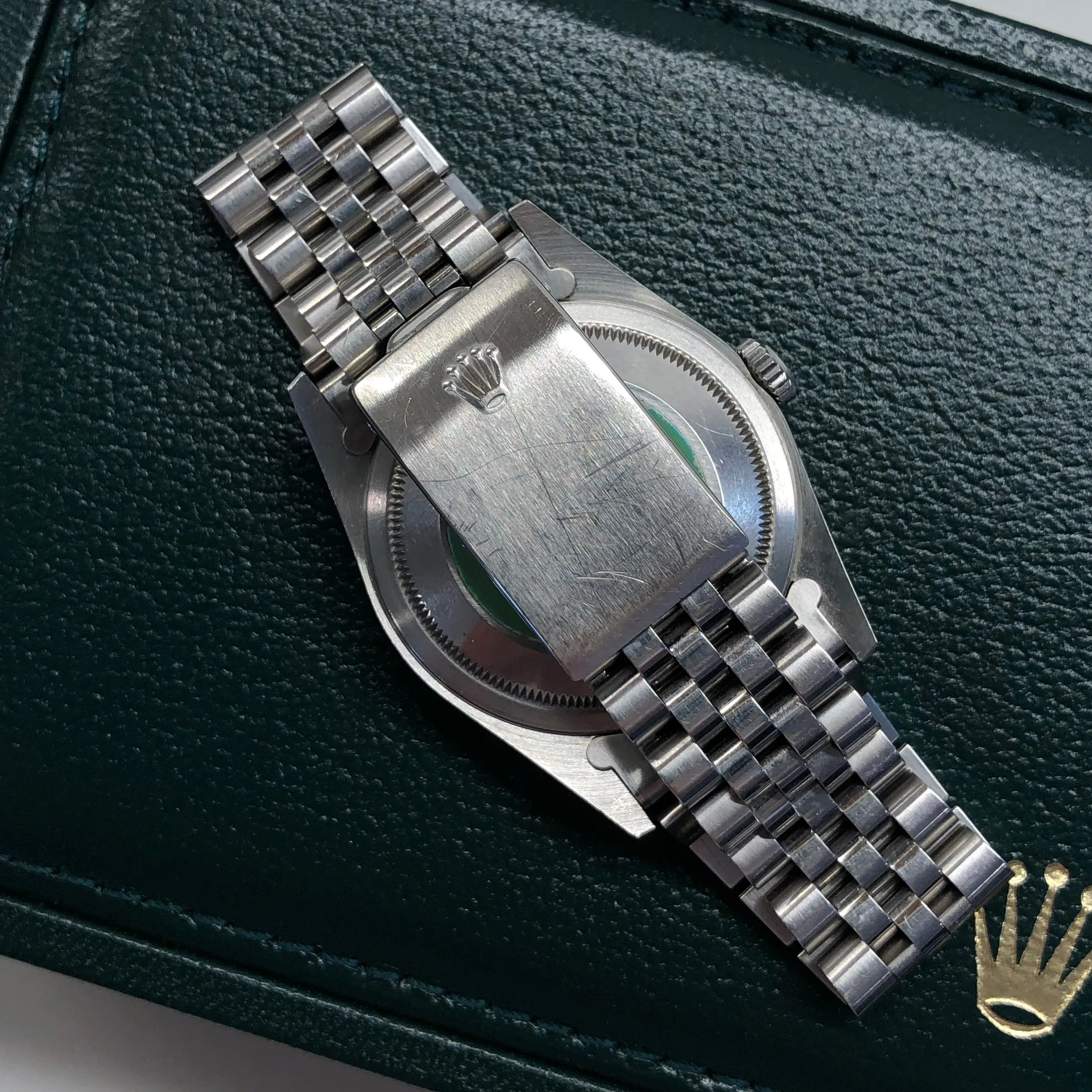 1990 Rolex Datejust 16200 Gray Tapestry Dial Engine Turned Bezel Jubilee Wristwatch Full Set