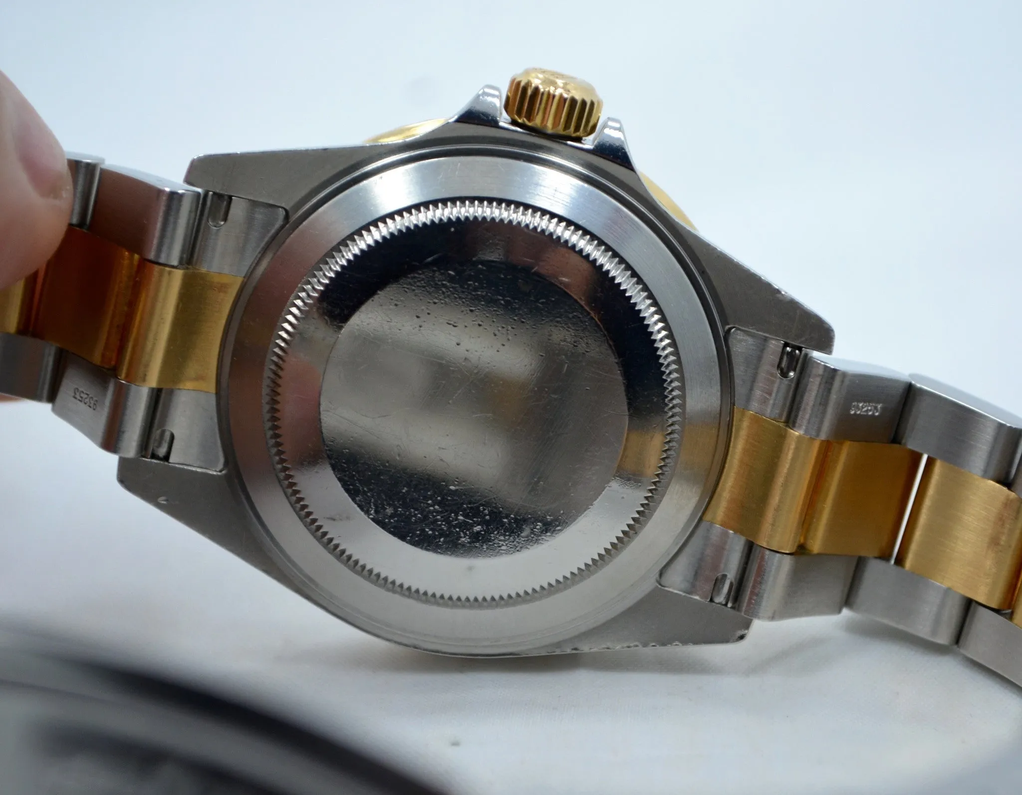 1990 Rolex Submariner 16613 Steel 18K Gold Two Tone Black "E" Serial Wristwatch