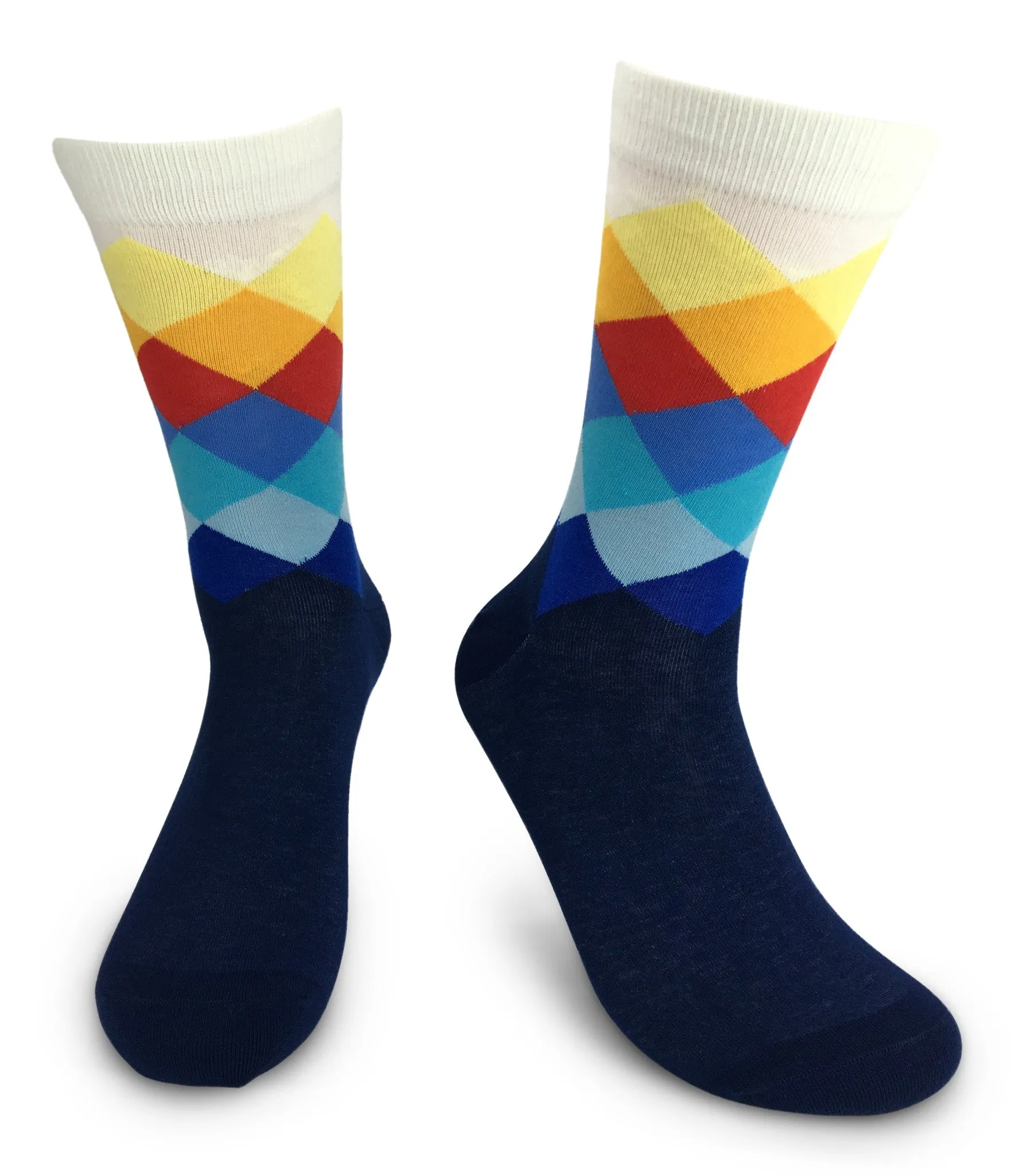 2 Pair Mens Funky Fun Colorful Cotton Socks-Hipster Power Socks-Theme Socks