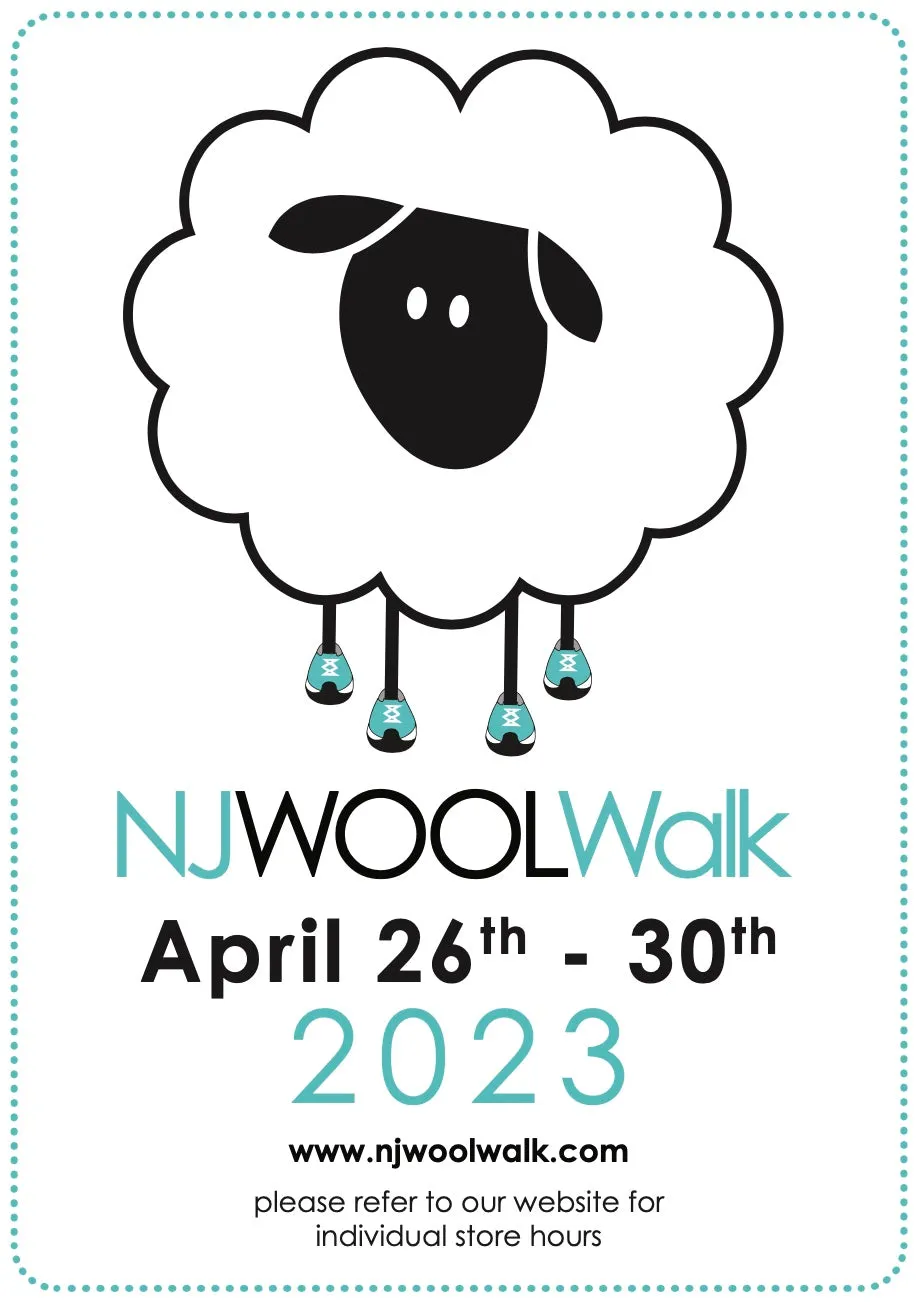 2023 NJ Wool Walk - Passport, Limited Edition Project Bag, and Purple NJWW Sheep Stitch Marker