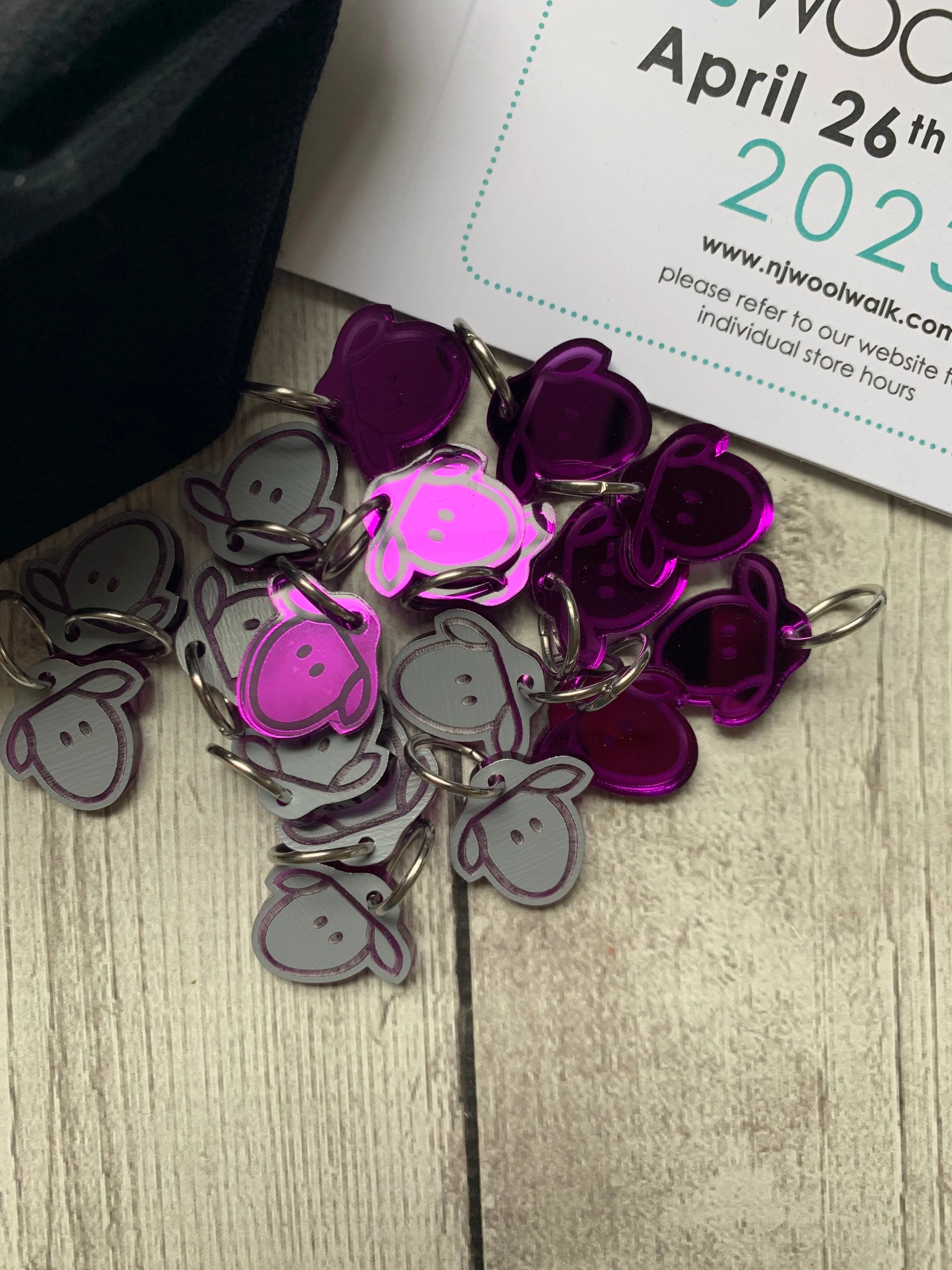 2023 NJ Wool Walk - Passport, Limited Edition Project Bag, and Purple NJWW Sheep Stitch Marker