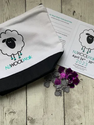 2023 NJ Wool Walk - Passport, Limited Edition Project Bag, and Purple NJWW Sheep Stitch Marker