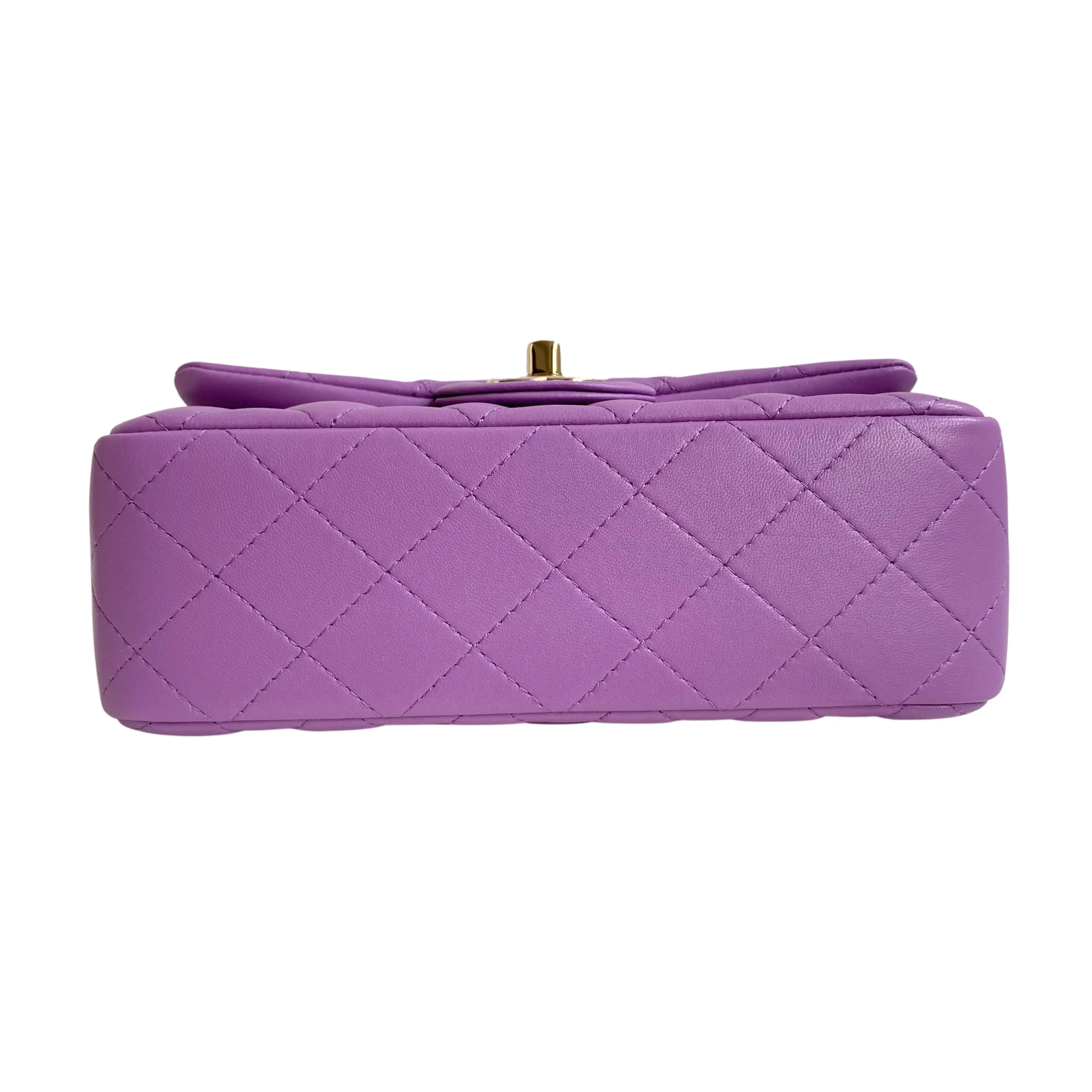 22S Purple Lambskin Mini Rectangular Flap Bag