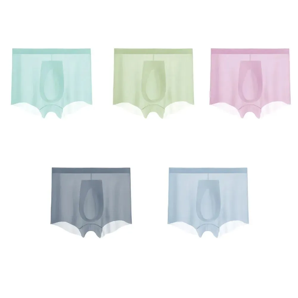 3D SEAMLESS POUCH - Men's Ultra Thin Ribbed Ice Silk Underpants (5-Pack) -JEWYEE 8114