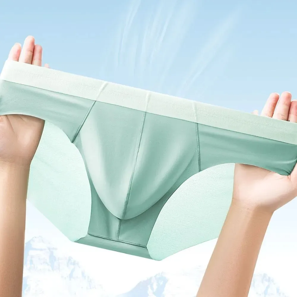 (4-Pack) Men's Refreshing Cooling Ultra Thin Ice Silk Briefs JEWYEE HK001