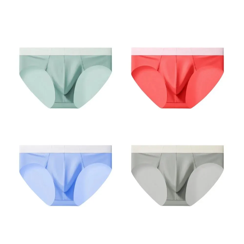 (4-Pack) Men's Refreshing Cooling Ultra Thin Ice Silk Briefs JEWYEE HK001