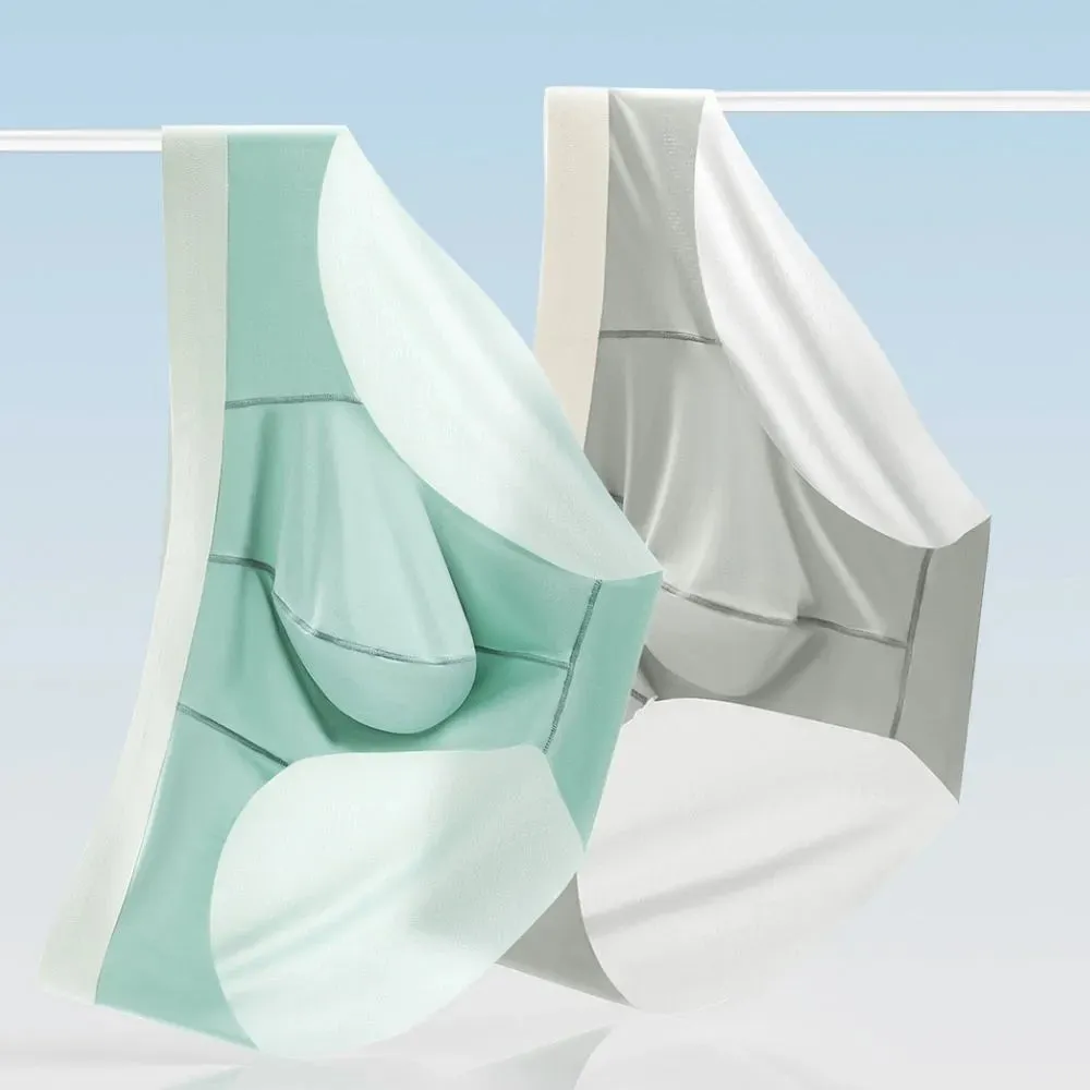(4-Pack) Men's Refreshing Cooling Ultra Thin Ice Silk Briefs JEWYEE HK001