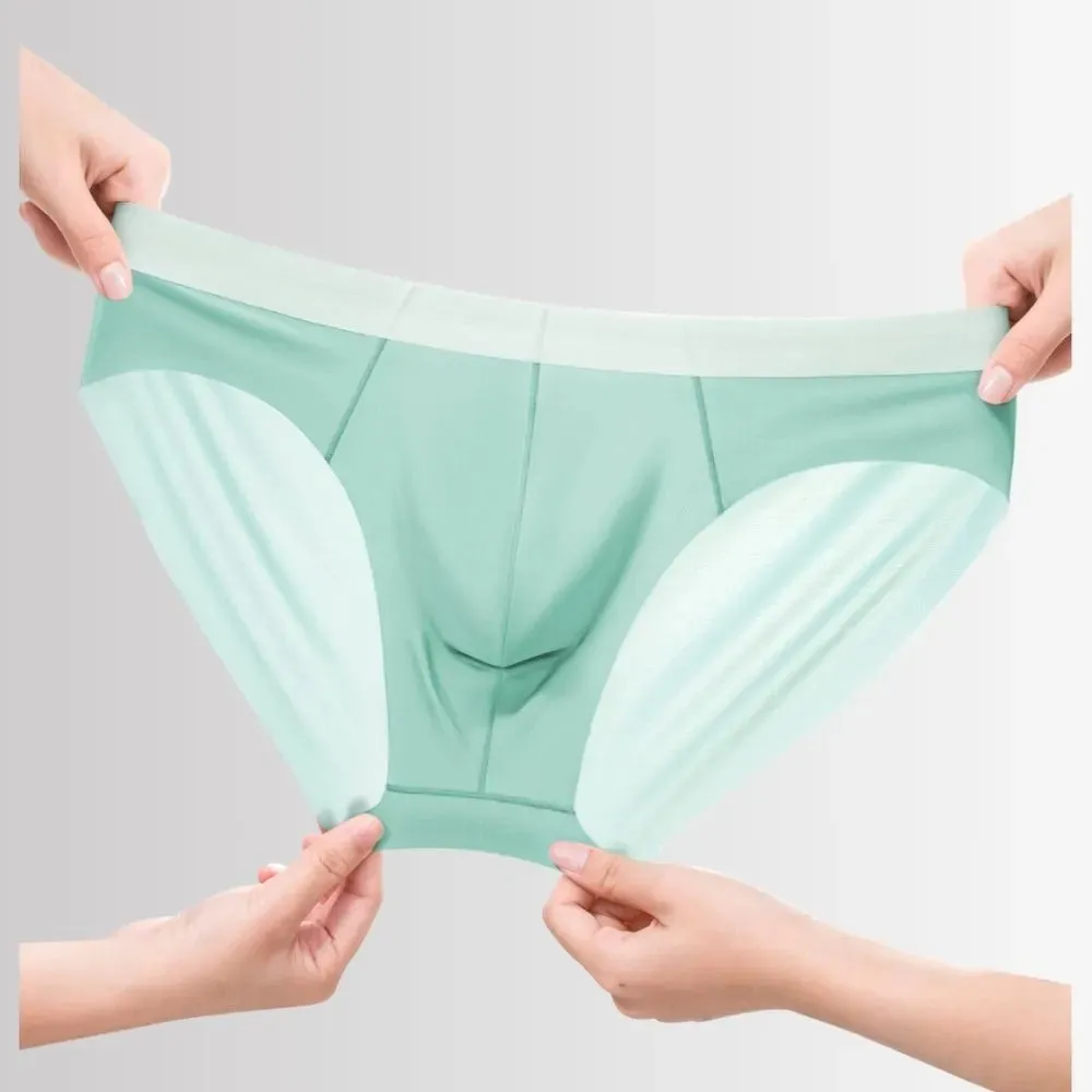 (4-Pack) Men's Refreshing Cooling Ultra Thin Ice Silk Briefs JEWYEE HK001