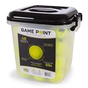 48-Count Of Tennis Balls In Storage Container | 48 Pressurized, Regulation Balls In Visible Optic Yellow Color With Numbers 1-4, Multi-Surface Play | Training, Practice, Match Play, And Recreation