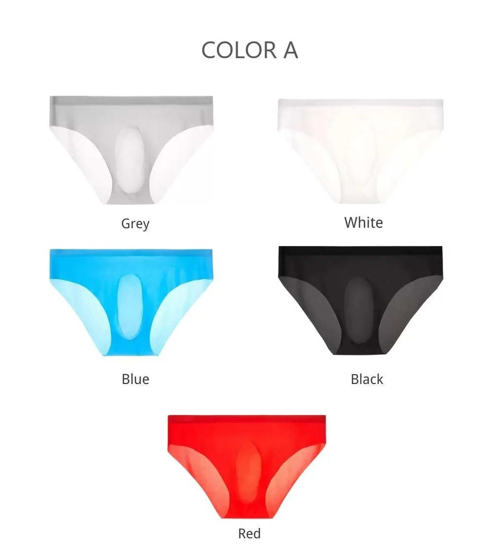 5 Pack-3D Seamless Pouch - Men's Ultra Thin Ice Silk Briefs JEWYEE 8038/B324