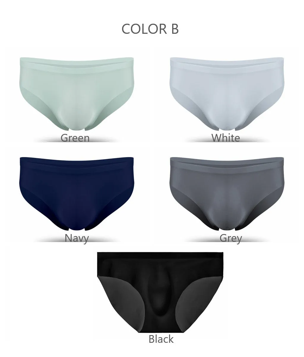 5 Pack-3D Seamless Pouch - Men's Ultra Thin Ice Silk Briefs JEWYEE 8038/B324
