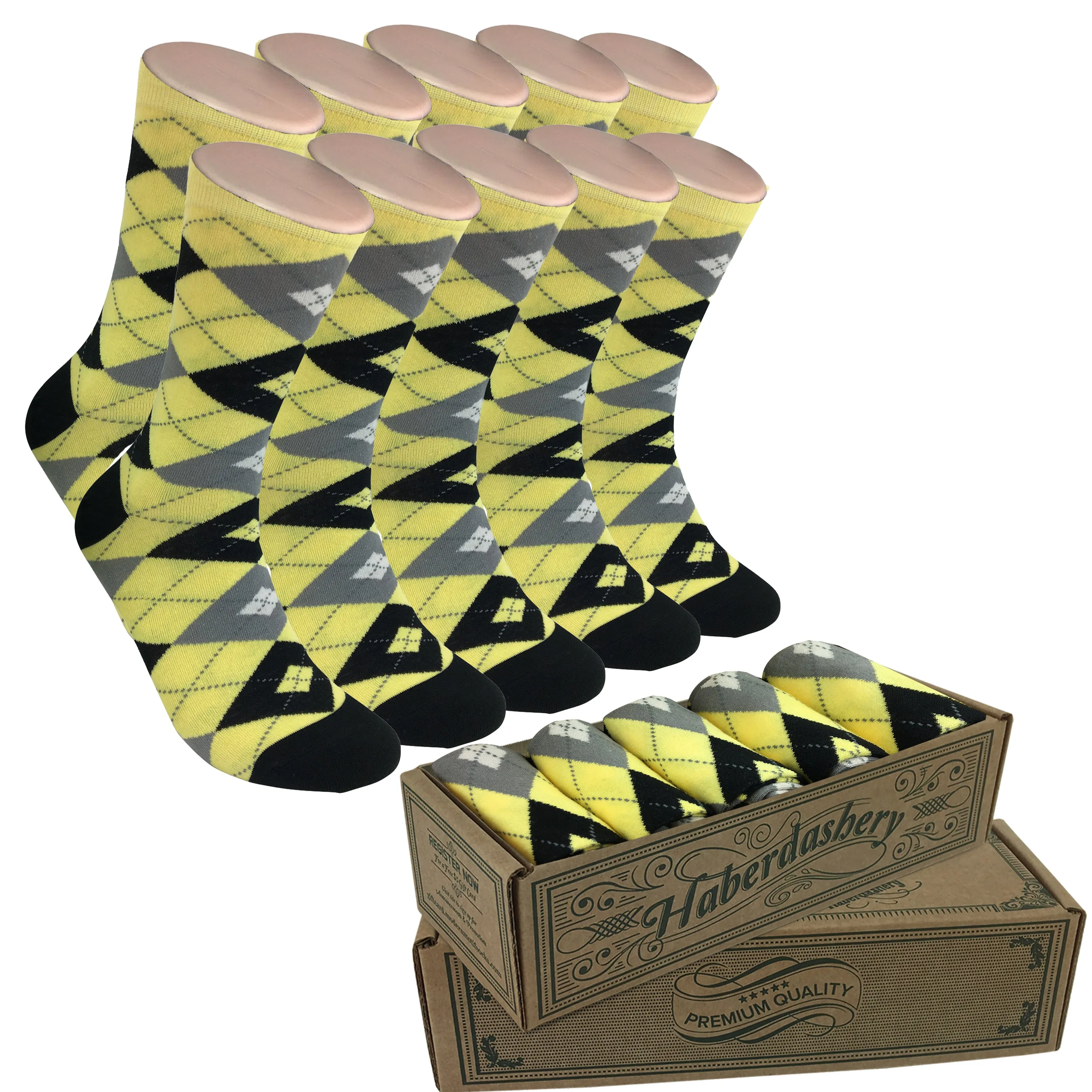 5 Pair Men Matching Fashion Dress Socks Gift Box-Groomsmen Weddings Party Socks