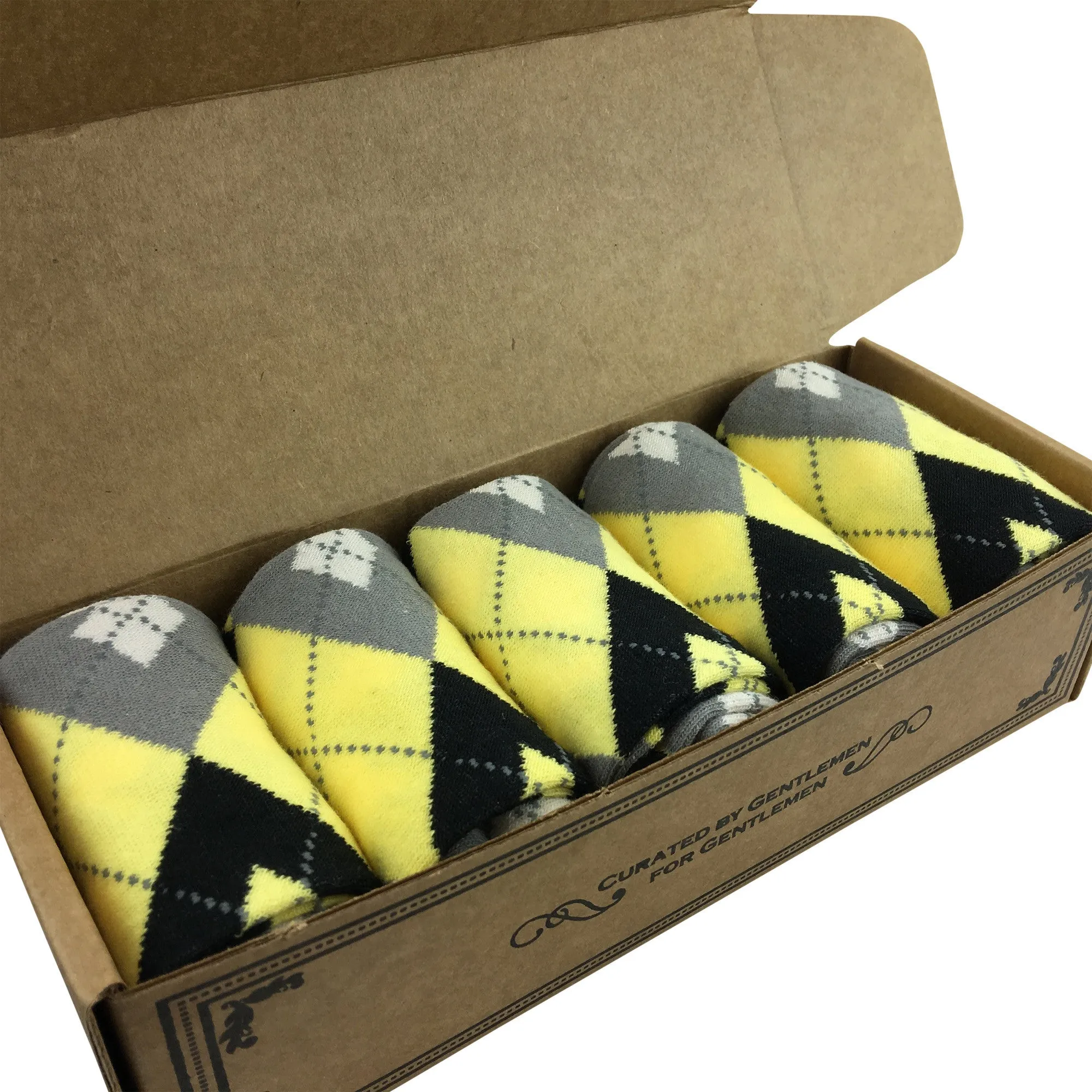 5 Pair Men Matching Fashion Dress Socks Gift Box-Groomsmen Weddings Party Socks