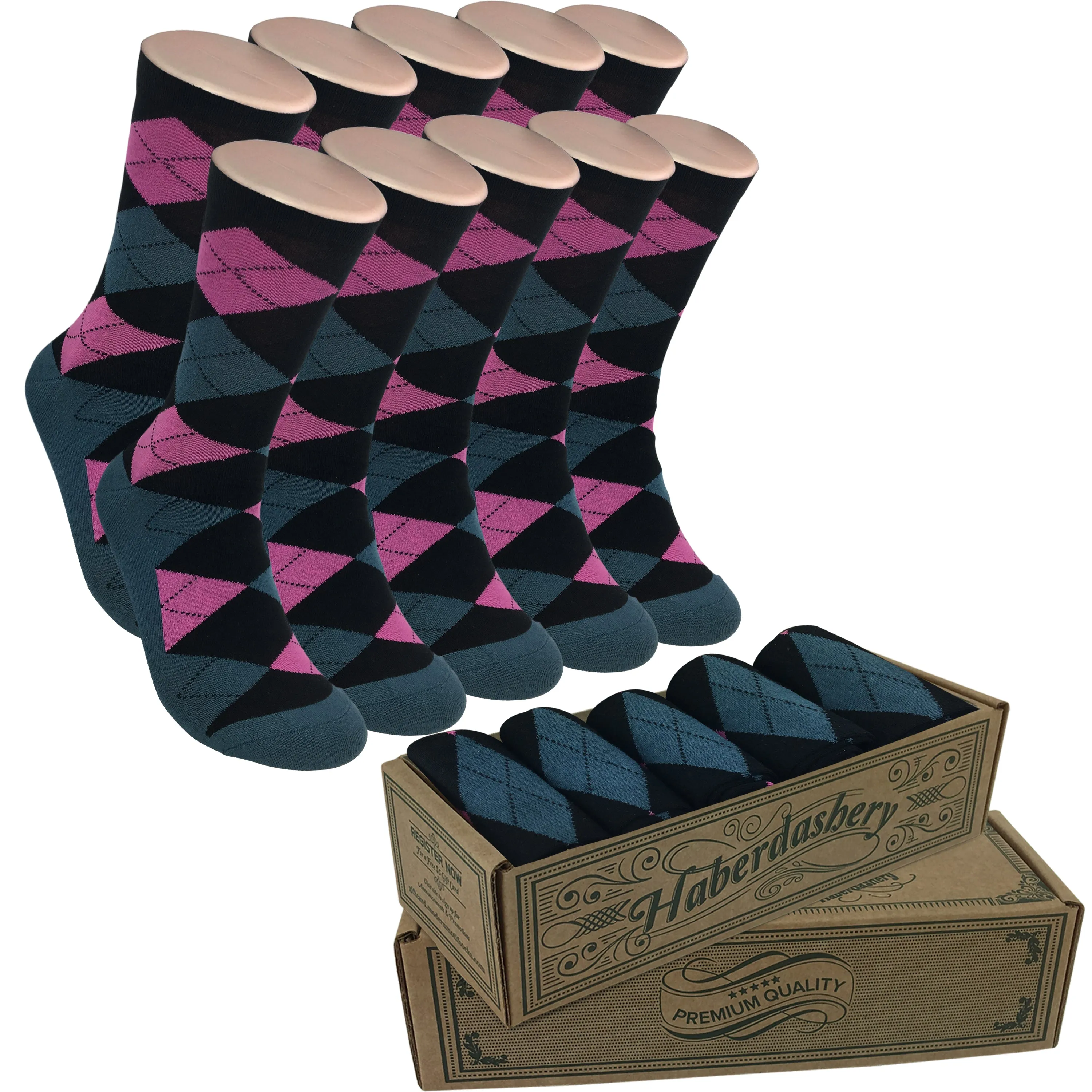 5 Pair Men Matching Fashion Dress Socks Gift Box-Groomsmen Weddings Party Socks