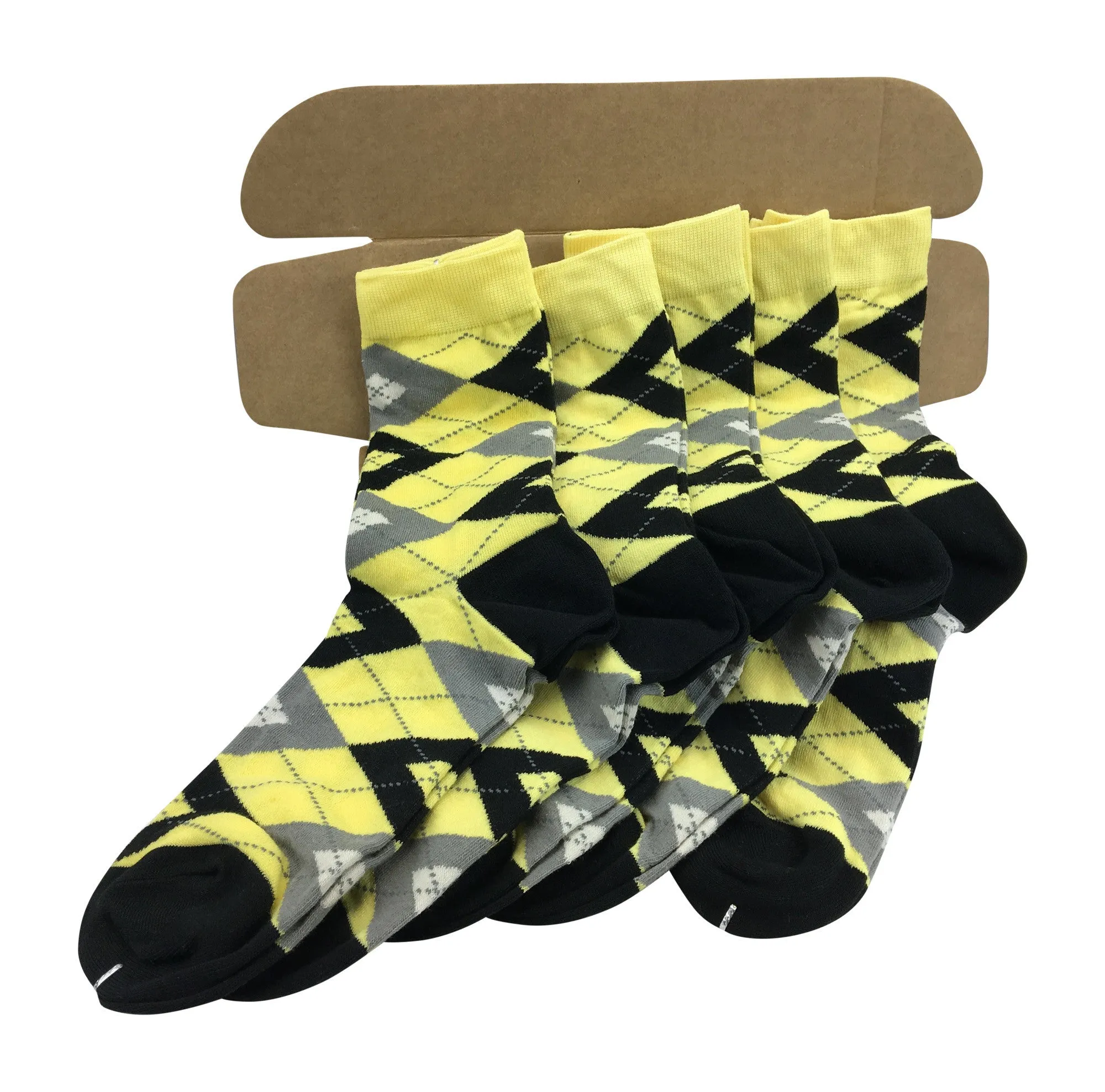 5 Pair Men Matching Fashion Dress Socks Gift Box-Groomsmen Weddings Party Socks
