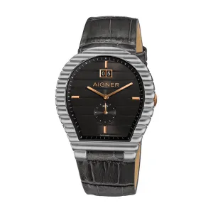 Aigner Torcello Men's Gray Dial Gray Leather Strap watch