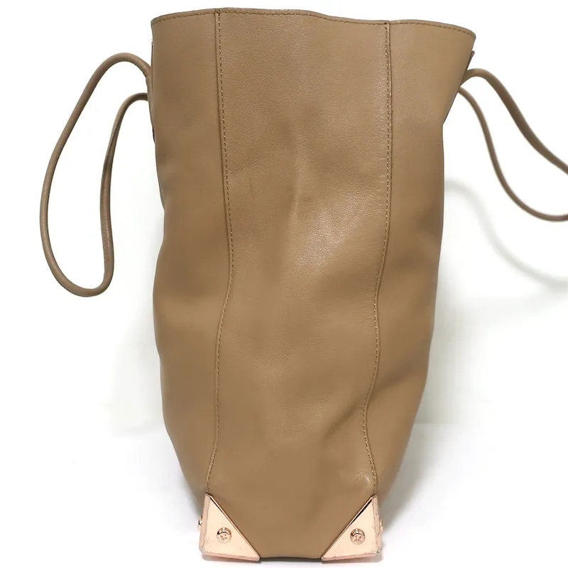 Alexander Wang Prisma Tote Beige Leather/Rose Gold Large Shoulder Bag
