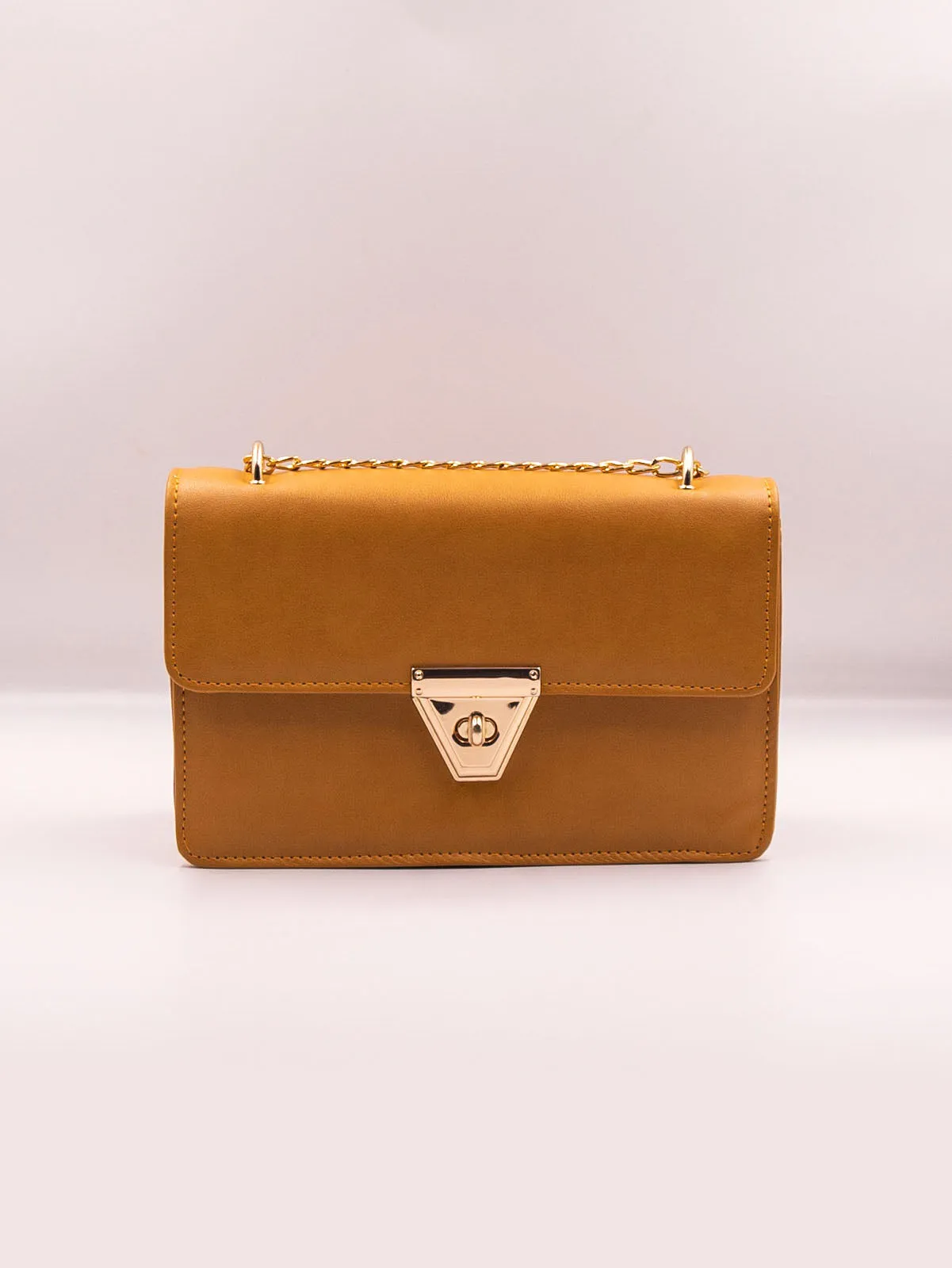 Alexandra Twist Lock Satchel Bag  - Mustard - FD ⚡