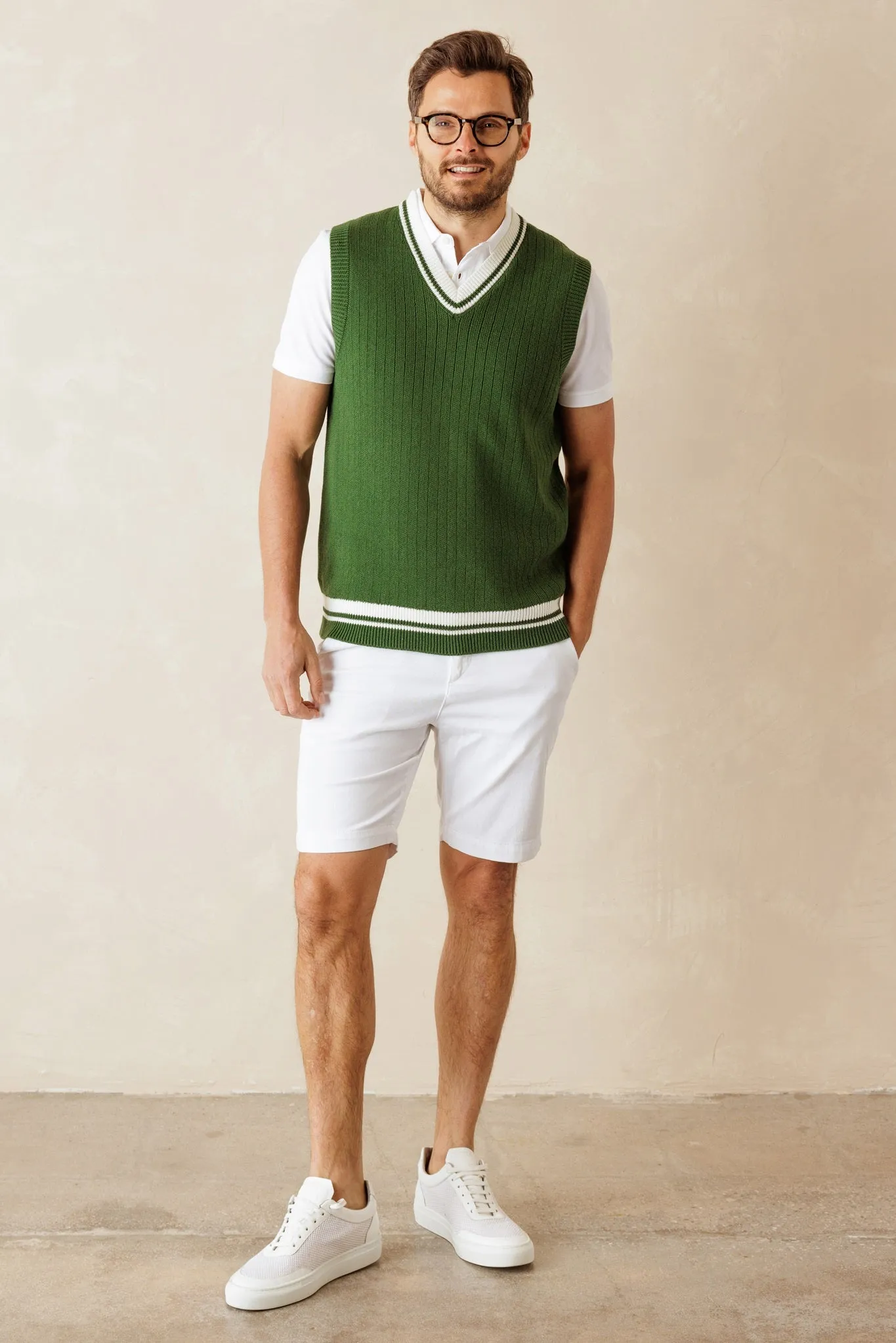 Alfredo Men's Varsity V Neck Cotton Vest