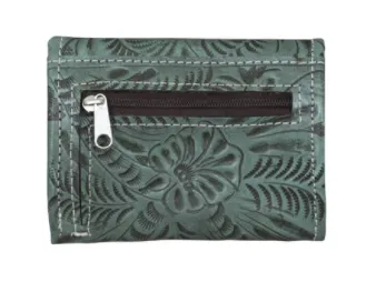 American West Tooled Collection: Leather Tri-Fold Wallet