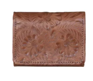American West Tooled Collection: Leather Tri-Fold Wallet