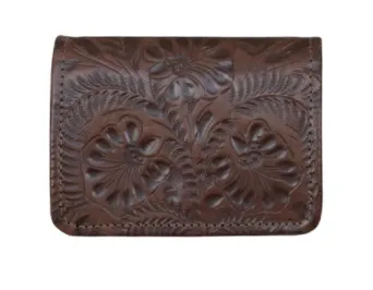 American West Tooled Collection: Leather Tri-Fold Wallet