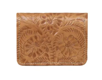 American West Tooled Collection: Leather Tri-Fold Wallet