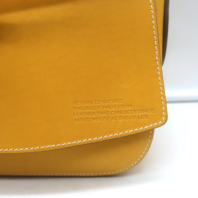 Anya Hindmarch Return to Nature Small Crossbody Flap Bag Yellow Leather