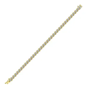 Appealing 10K Yellow Gold Diamond Tennis Bracelet 4-3/4 Cttw