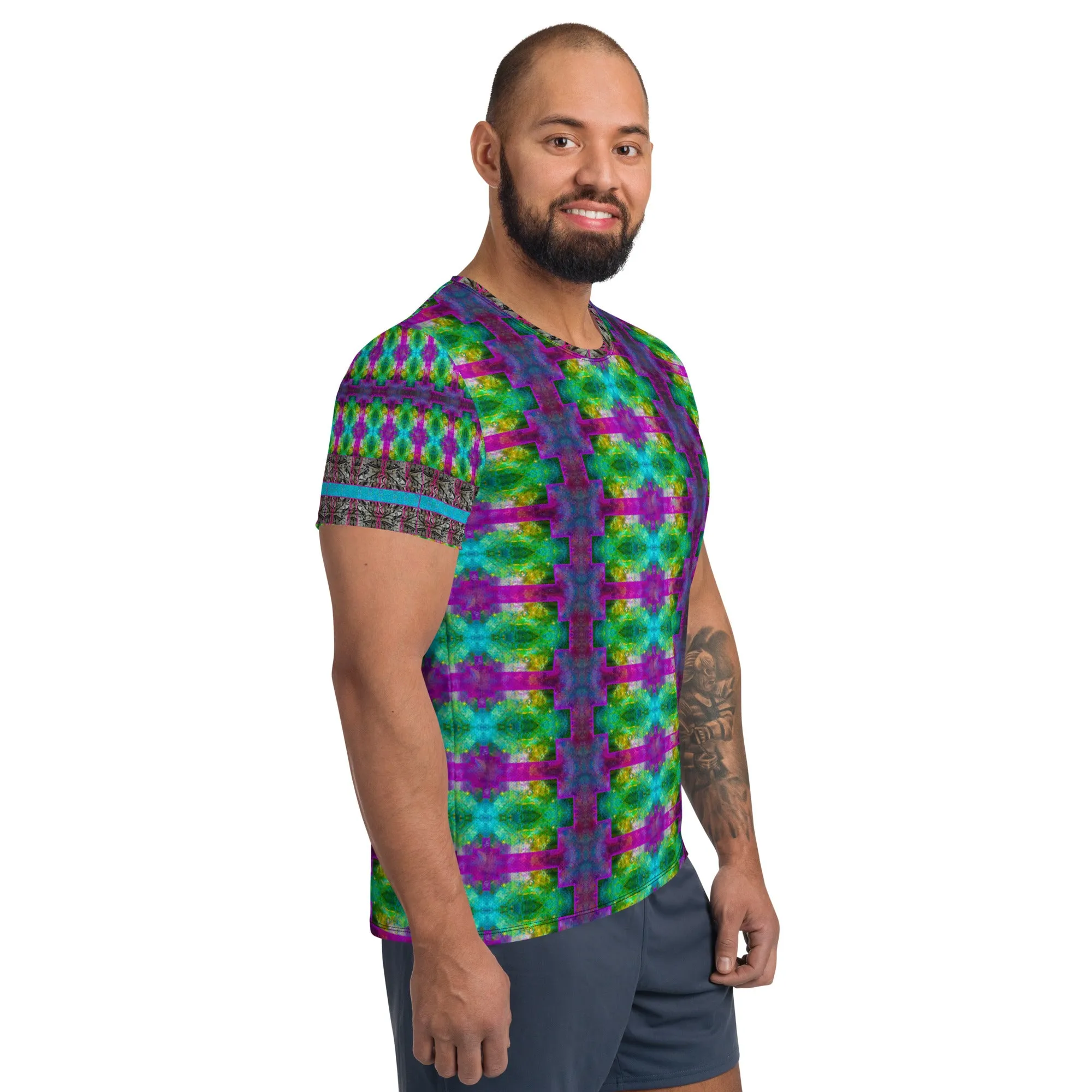Athletic T-Shirt (His/Virilis)(Tree Link Stripe) RJSTH@Fabric#11 RJSTHS2021 RJS