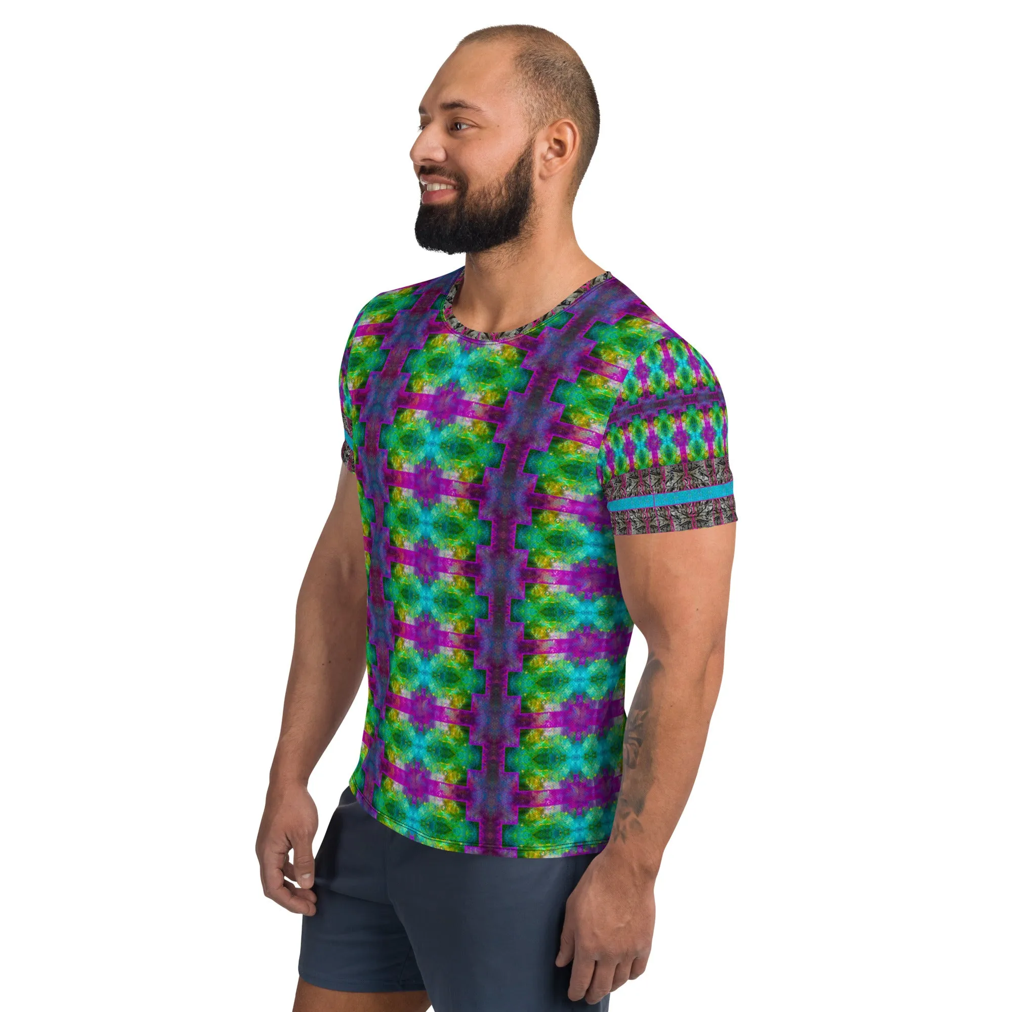 Athletic T-Shirt (His/Virilis)(Tree Link Stripe) RJSTH@Fabric#11 RJSTHS2021 RJS
