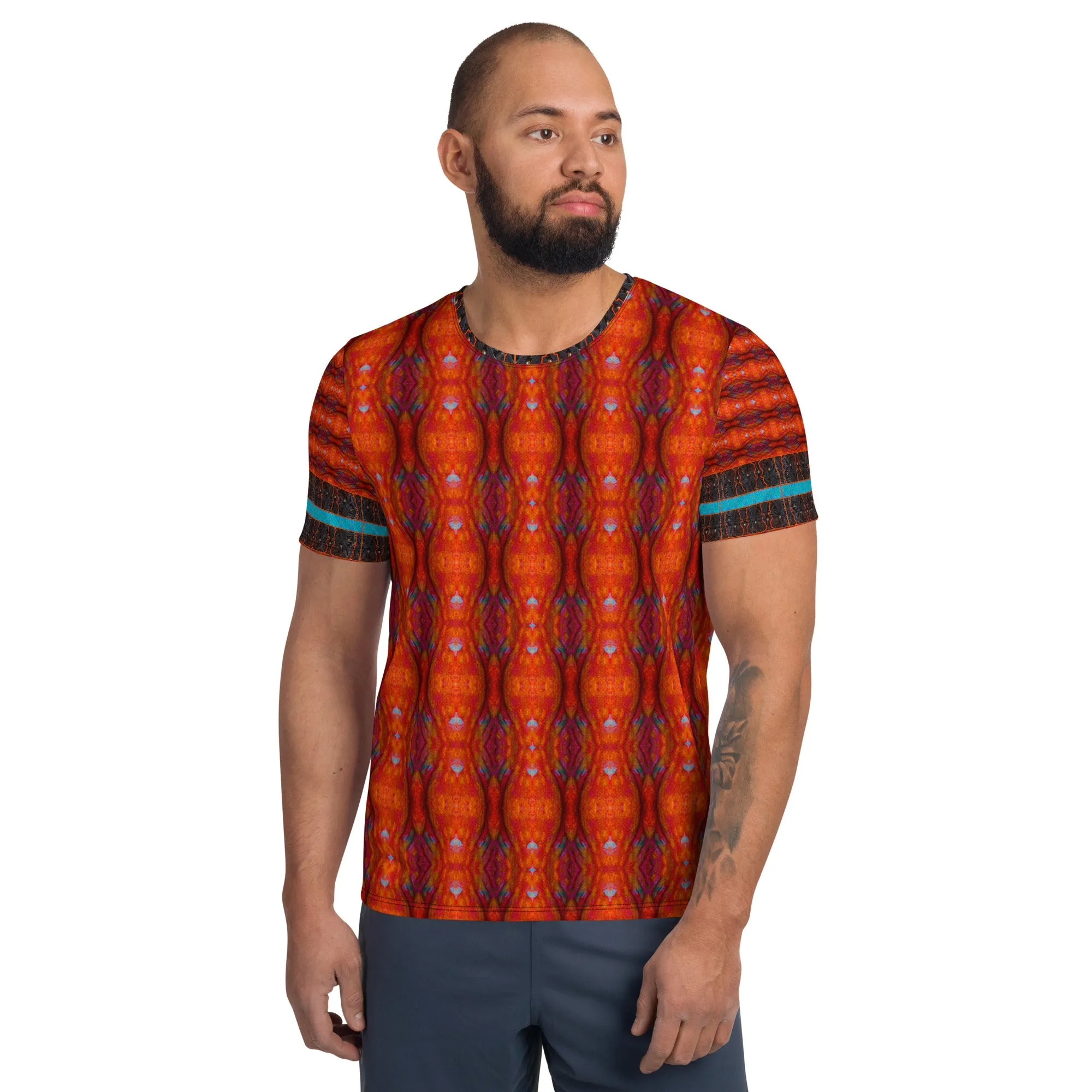 Athletic T-Shirt (His/Virilis)(Tree Link Stripe) RJSTH@Fabric#12 RJSTHS2021 RJS
