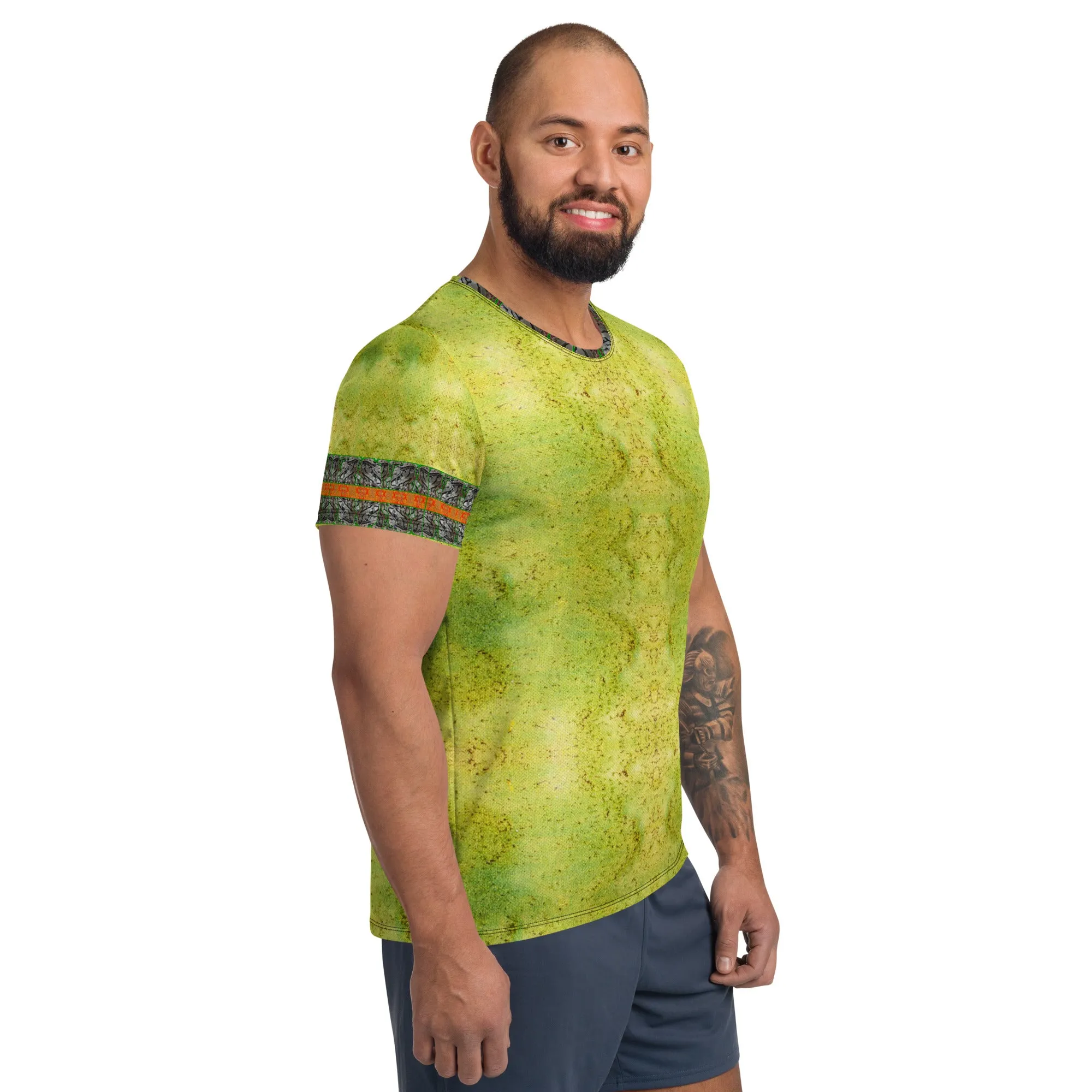 Athletic T-Shirt (His/Virilis)(Tree Link Stripe) RJSTH@Fabric#2 RJSTHS2021 RJS