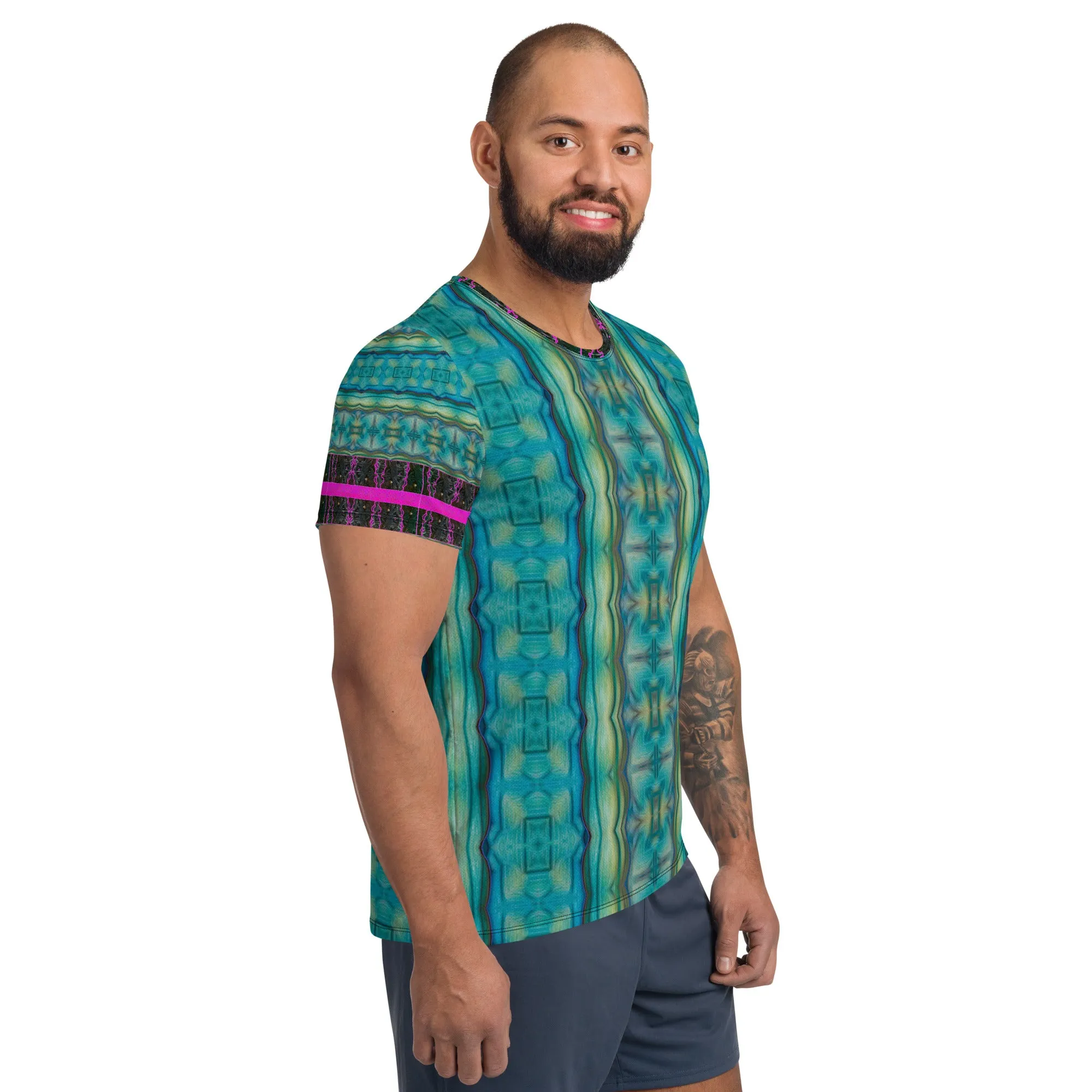 Athletic T-Shirt (His/Virilis)(Tree Link Stripe) RJSTH@Fabric#9 RJSTHS2021 RJS