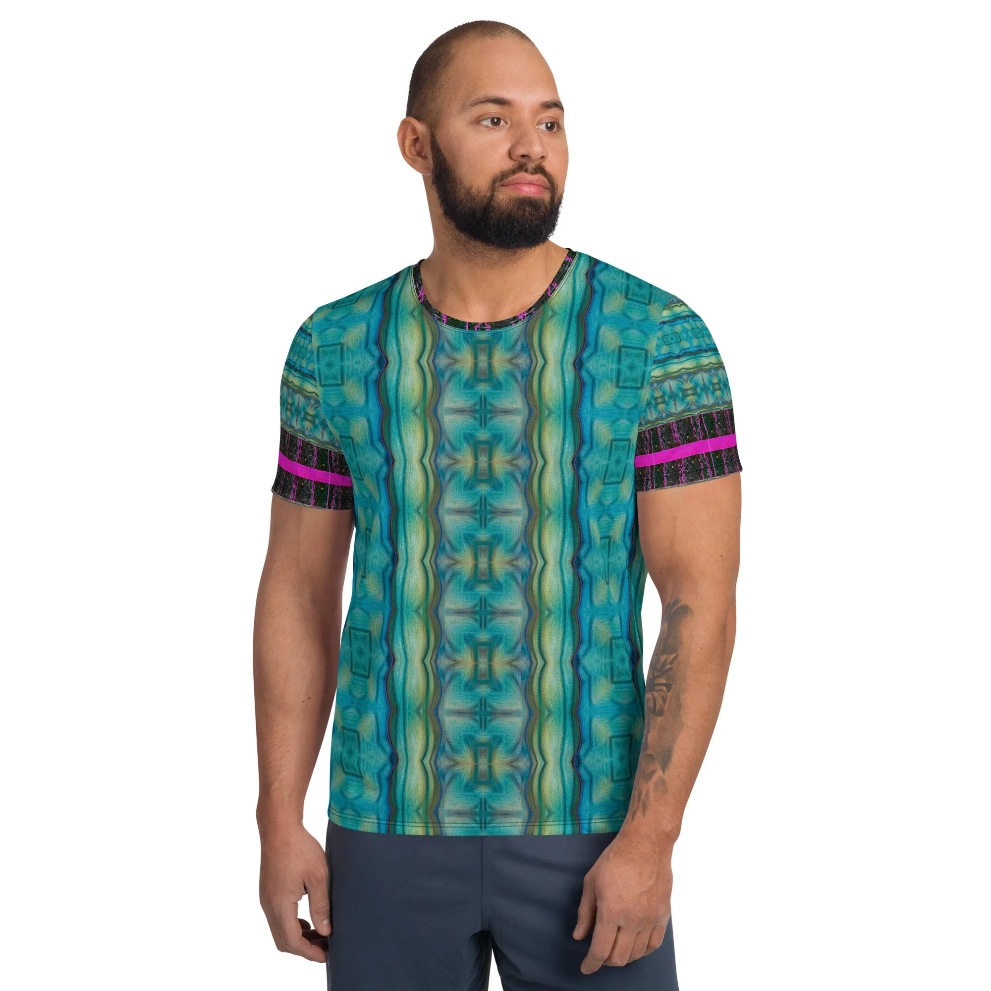 Athletic T-Shirt (His/Virilis)(Tree Link Stripe) RJSTH@Fabric#9 RJSTHS2021 RJS