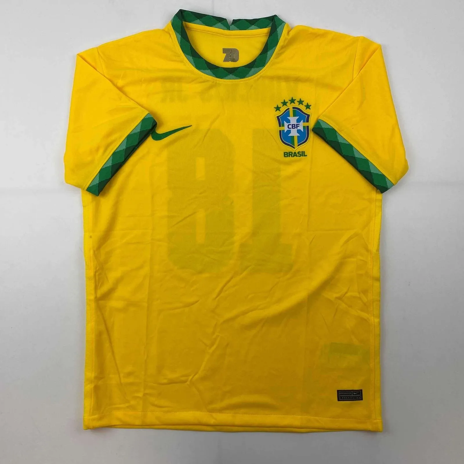 Autographed/Signed Vini Vinicius Jr. #18 Brazil Yellow Jersey Beckett BAS COA