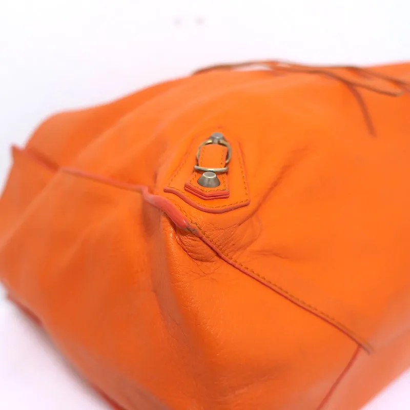 Balenciaga Papier A4 Tote Orange Leather Large Shoulder Bag