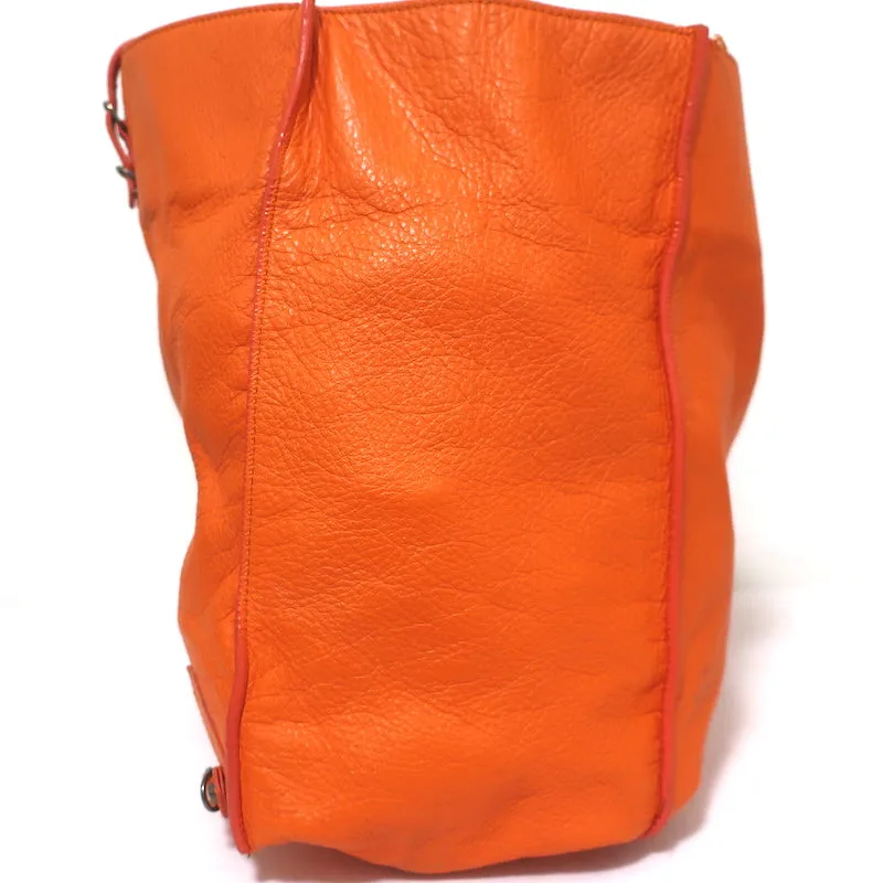 Balenciaga Papier A4 Tote Orange Leather Large Shoulder Bag