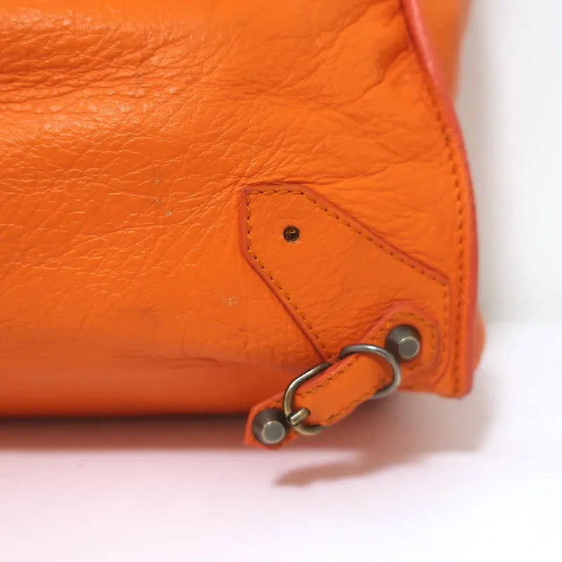 Balenciaga Papier A4 Tote Orange Leather Large Shoulder Bag